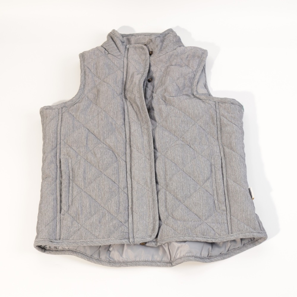 Magellan Outdoors Willow Creek Gray Herringbone Quilted Vest Womens Medium